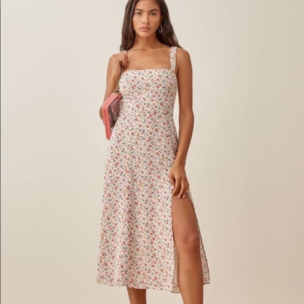Reformation Dominique high slit midi dress in Ronan floral print - sz 6